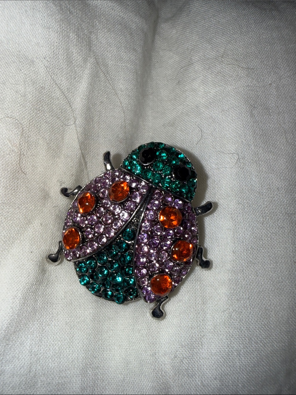Rhinestone crystal Beetle brooch pin